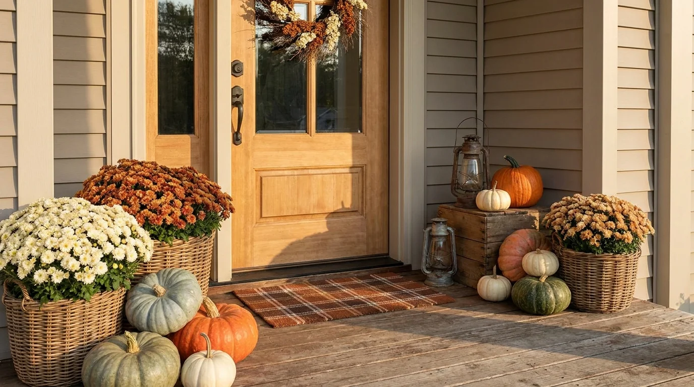 22 Aesthetic fall porch mums and pumpkins Ideas for a Classic Autumn Display