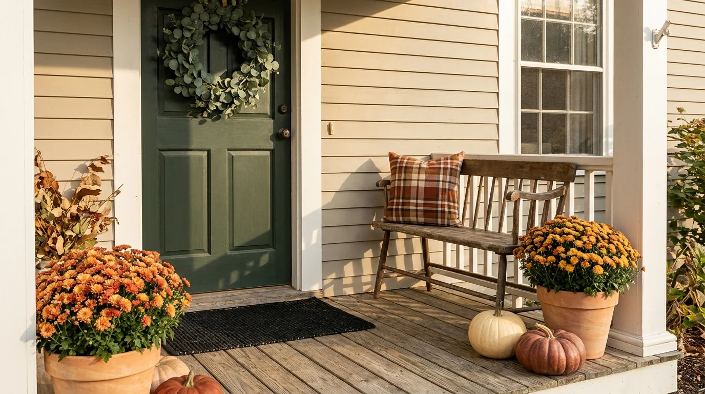 How to Style a Small Fall Porch Without Feeling Cluttered